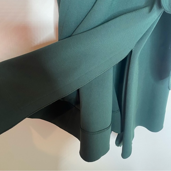 Theory Desza Admiral Crepe Dress in Hunter Green - Picture 7 of 10